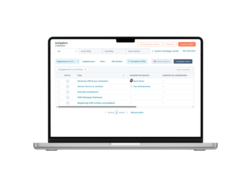 HubSpot Aufgaben